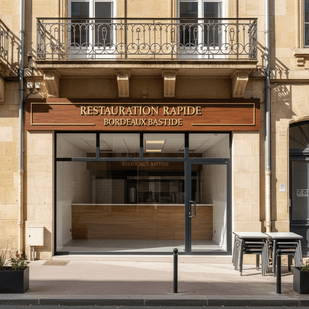 Fast-food 102m² à Bordeaux : terrasse - licence IV