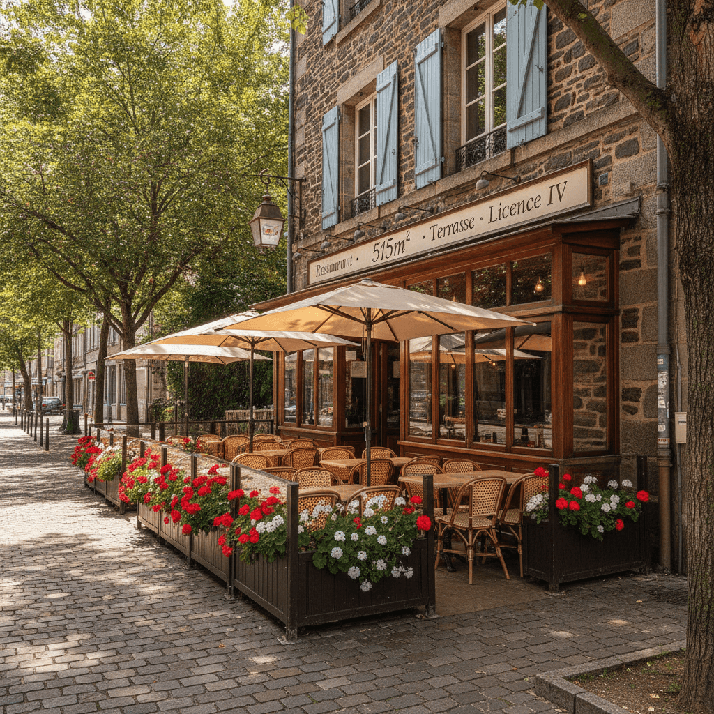 Restaurant 515m² à Clermont-Ferrand : terrasse - licence IV