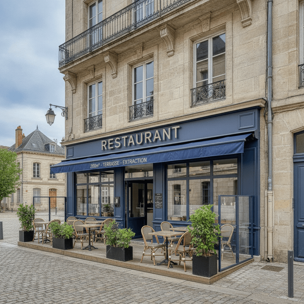 Restaurant 200m² à Villefranche-sur-Saône : terrasse - extraction - Image 1