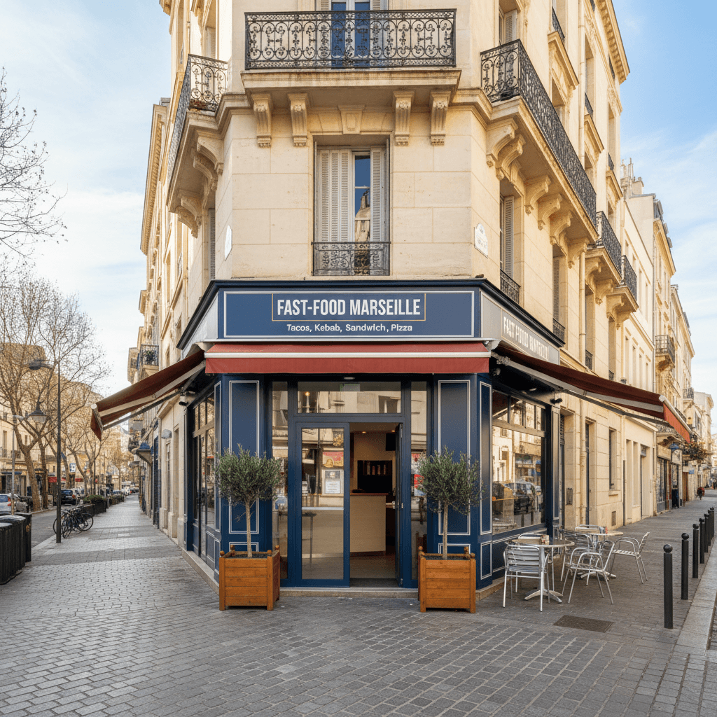 Fast-food 108m² à Marseille : cuisine équipée - cave/réserve - Image 1