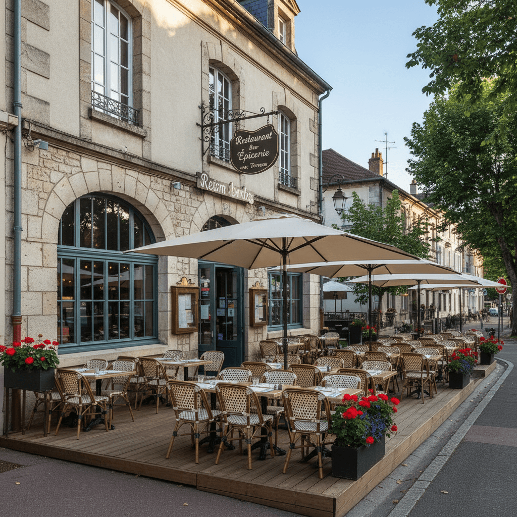 Restaurant à Brindas : terrasse - licence IV - Image 1
