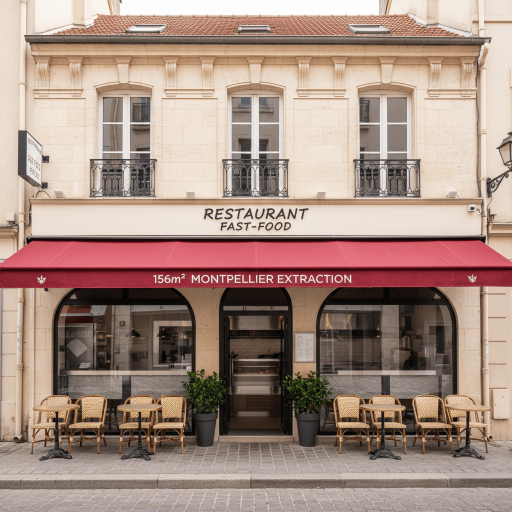 Fast-food 156m² à Montpellier : extraction