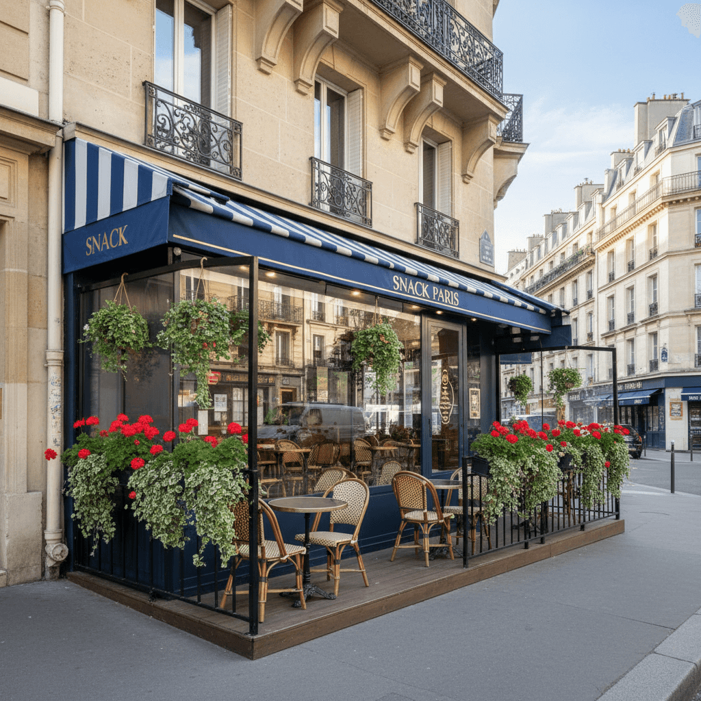 Snack 8 couverts à Paris : terrasse