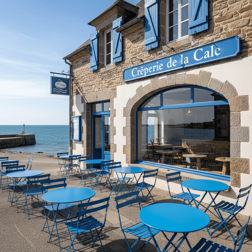 Restaurant à Île-Tudy : terrasse - cave/réserve - Image 1
