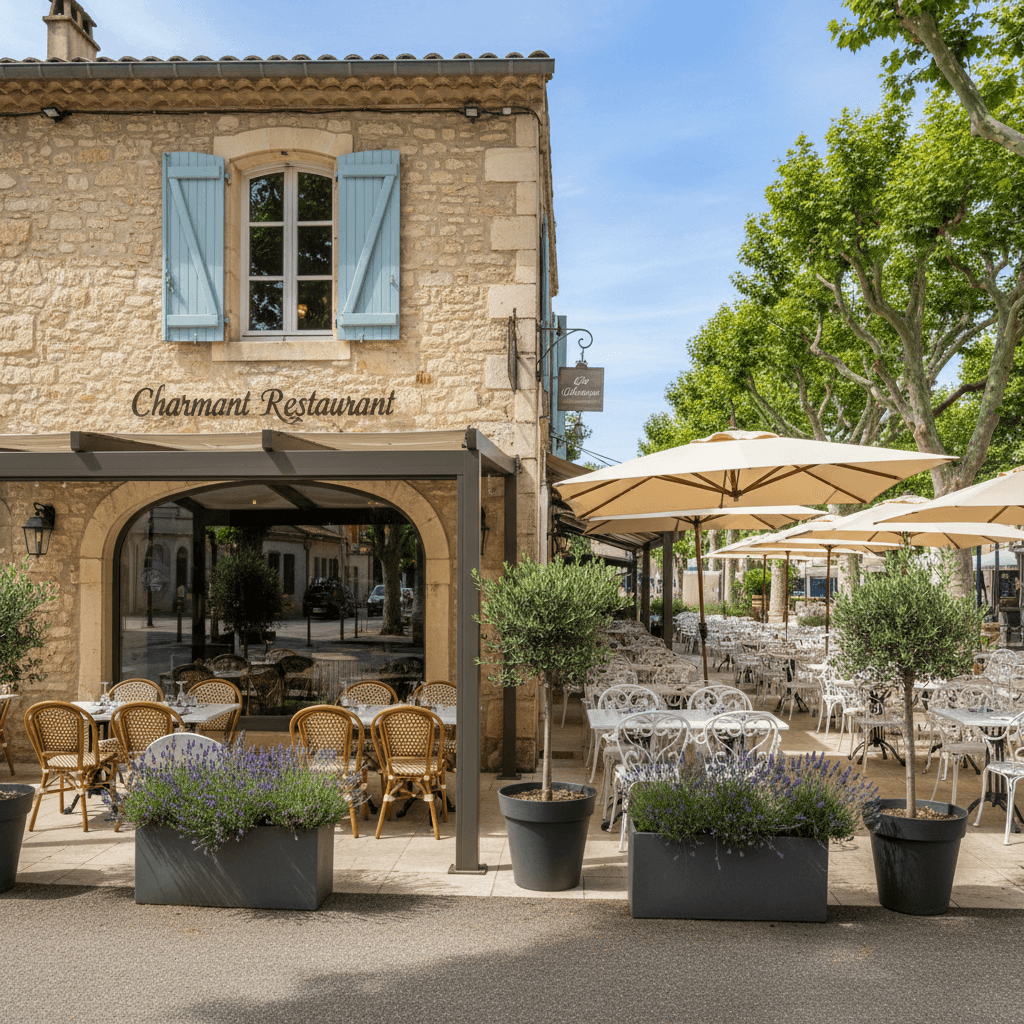 Restaurant à Bédarrides : terrasse - licence IV - Image 1