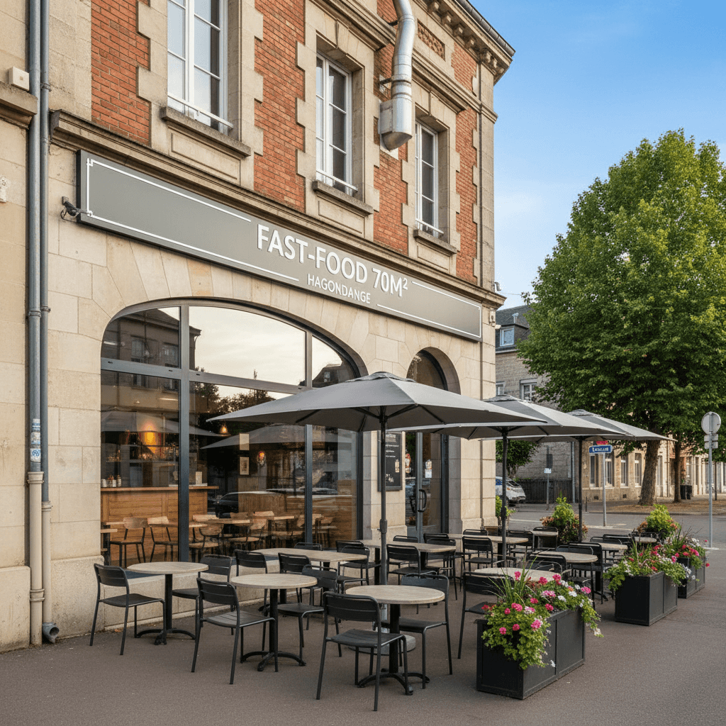 Fast-food 70m² à Hagondange : terrasse - extraction