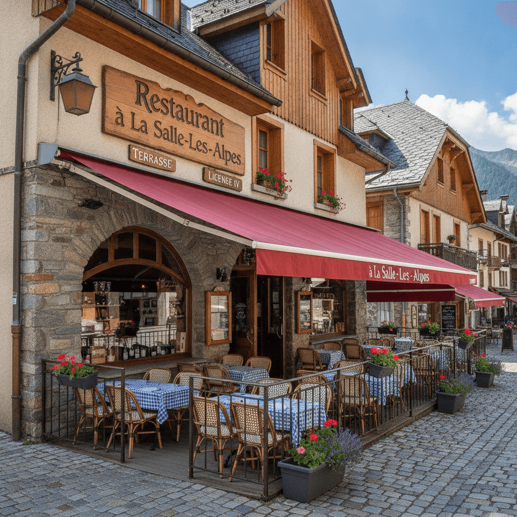 Restaurant à La Salle-Les-Alpes : terrasse - licence IV - Image 1