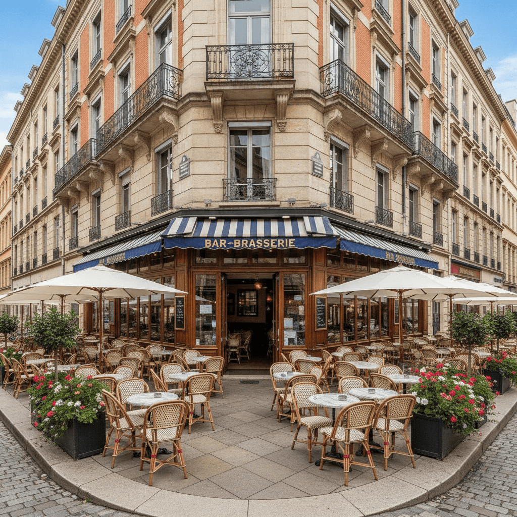 Bar-brasserie 489m² à Lyon : terrasse - licence IV