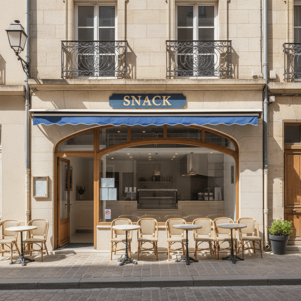 Snack 55m² à Ferney-Voltaire : terrasse - extraction - Image 1