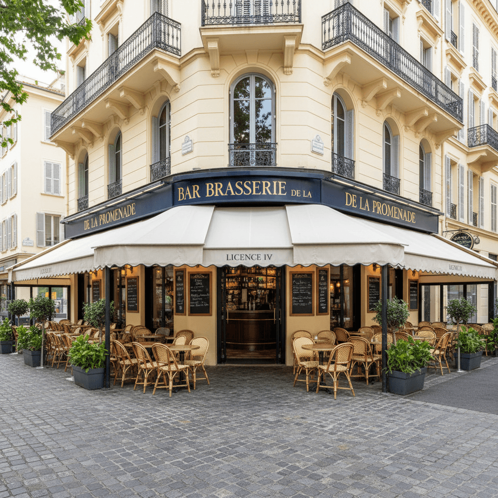 Bar-brasserie à Nice : terrasse - licence IV