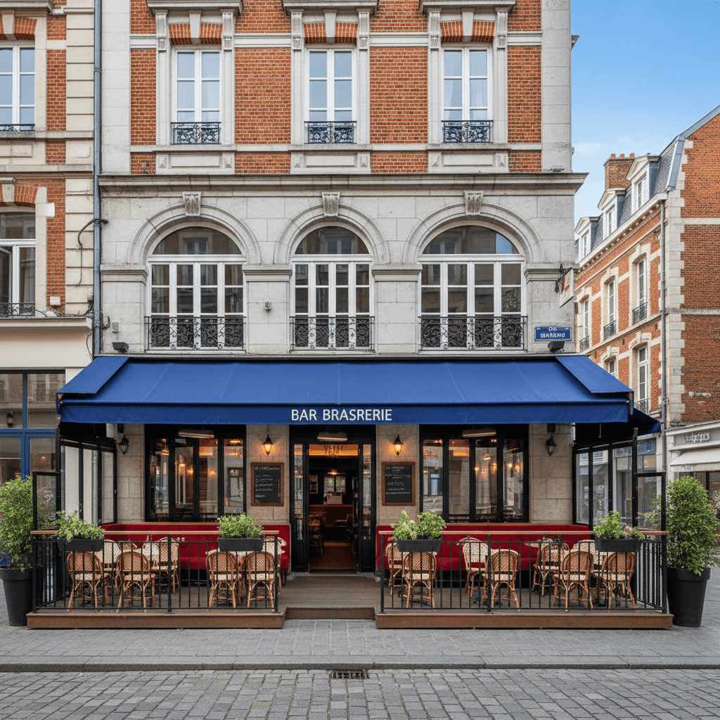 Bar-brasserie 130m² à Lille : terrasse - licence IV