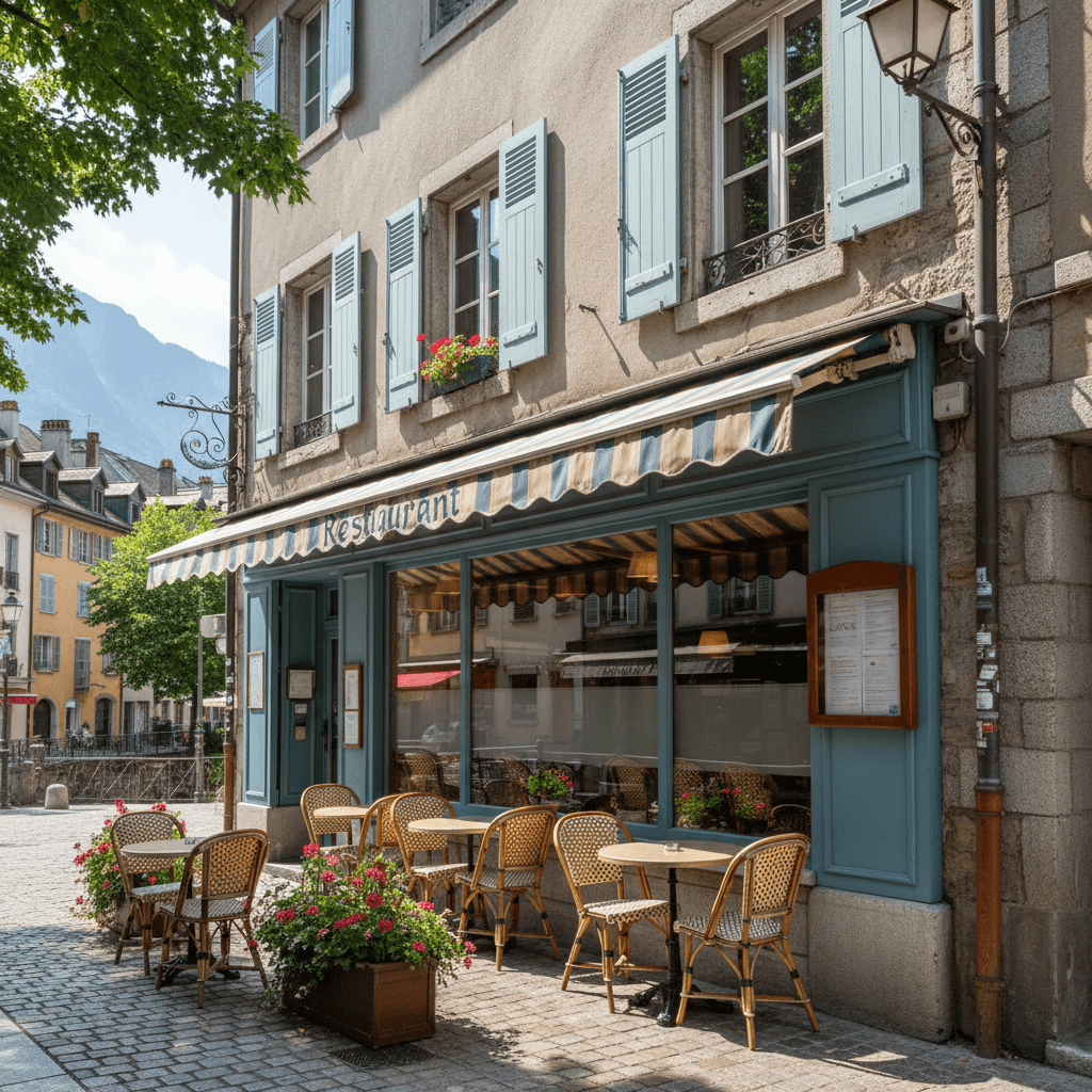 Restaurant 87m² à Annecy : terrasse - extraction - Image 1