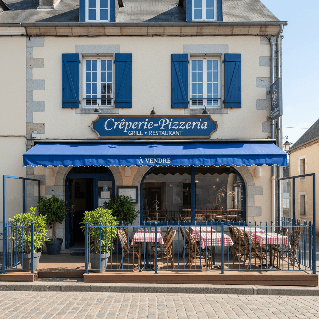 Restaurant à Caurel : terrasse - licence IV - Image 1