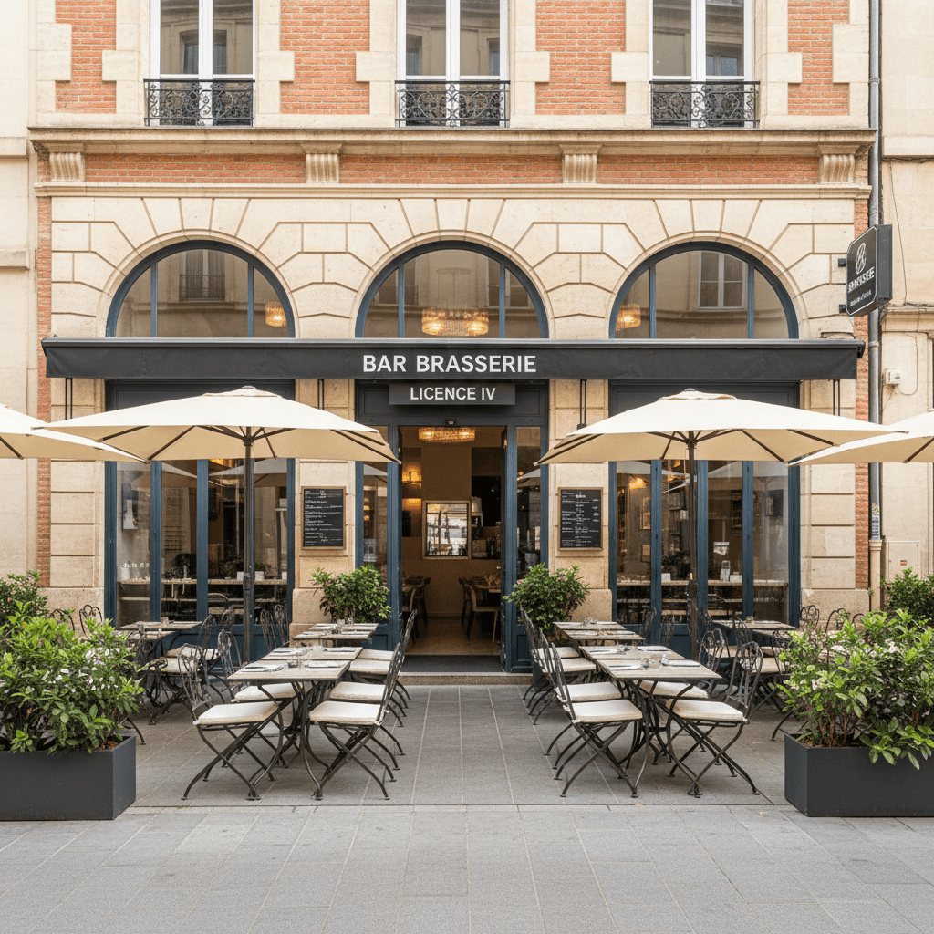 Bar-brasserie à Toulouse : terrasse - licence IV