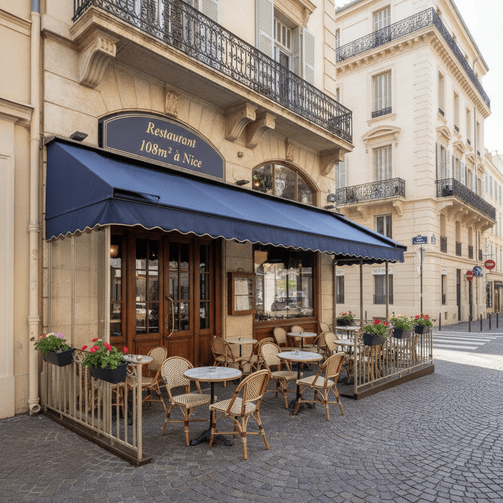 Restaurant 108m² à Nice : terrasse - licence IV
