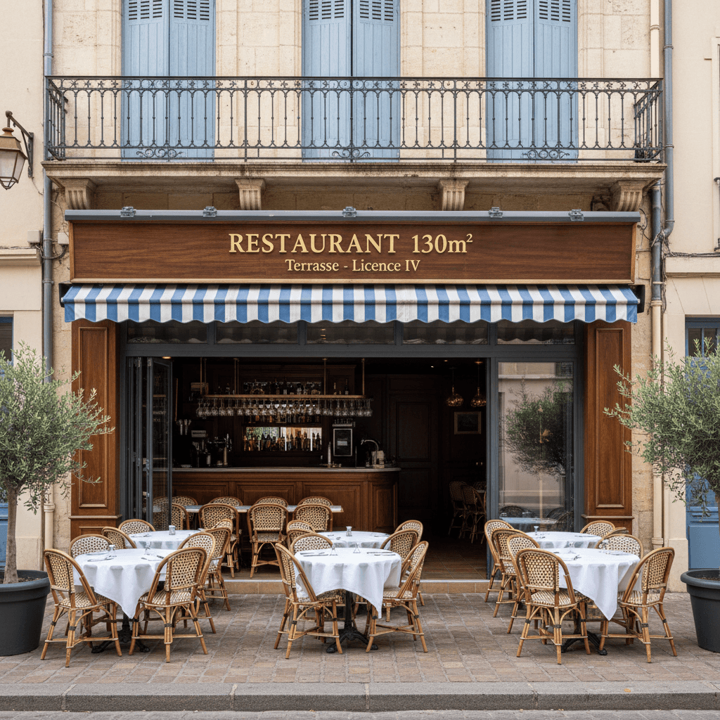 Restaurant 130m² à Montpellier : terrasse - licence IV