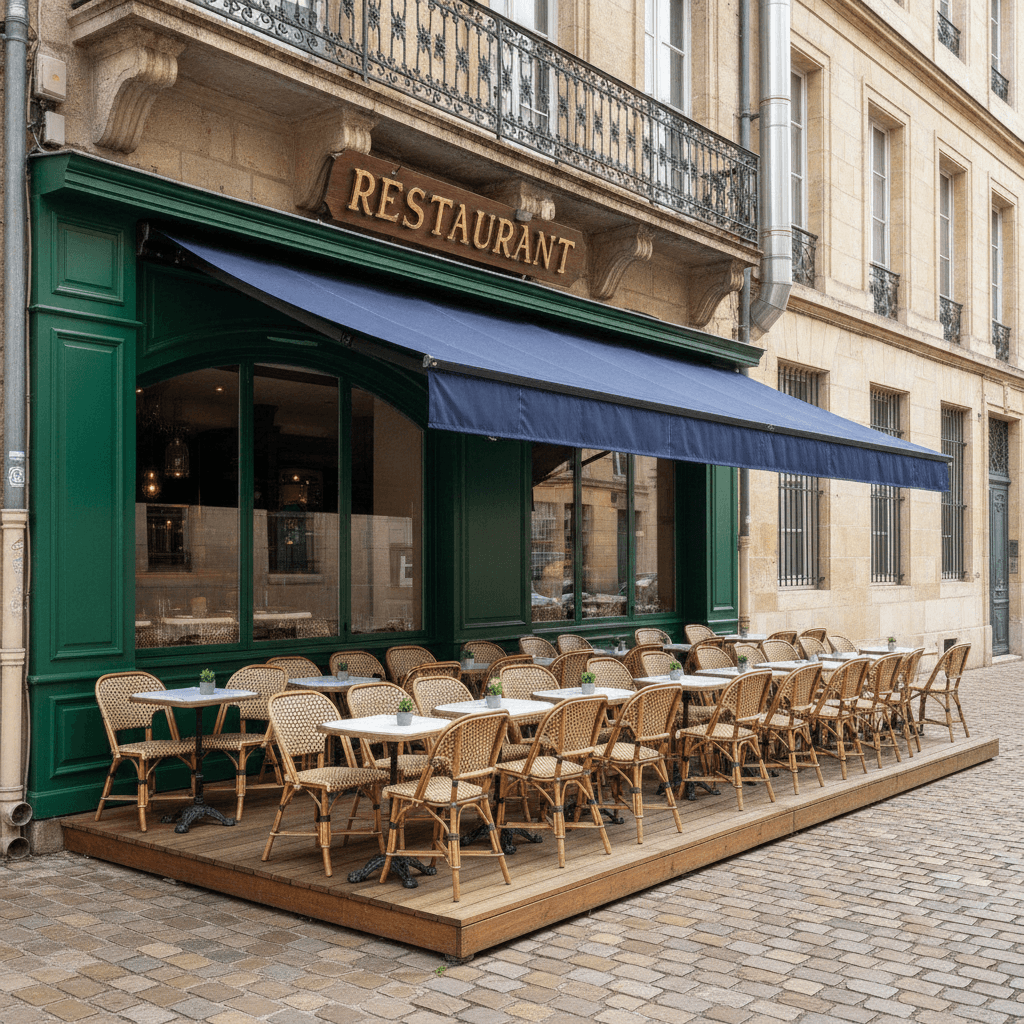 Restaurant 70m² à Dijon : terrasse - extraction