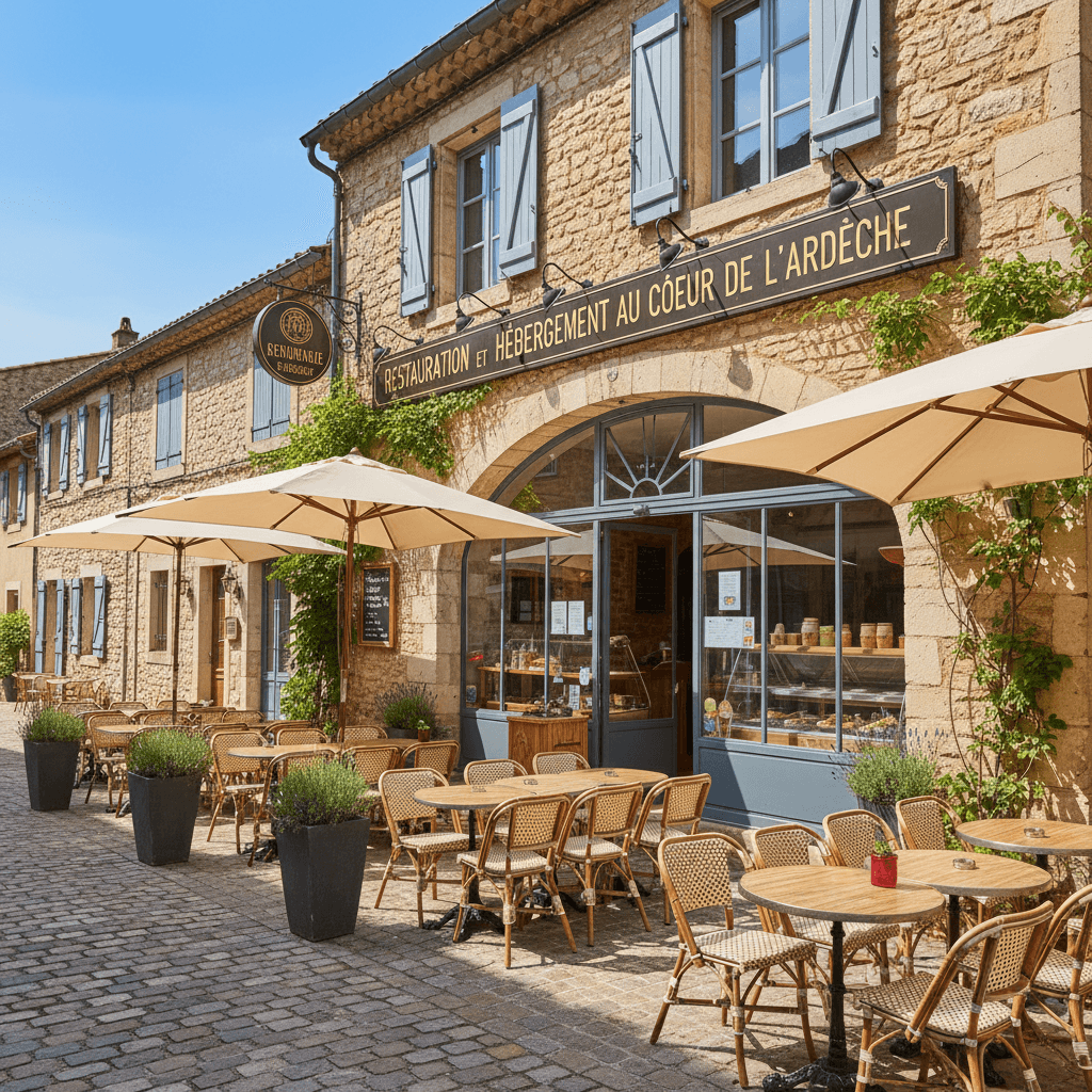 Restaurant 280m² à Saint-Martin-D'Ardèche : terrasse - licence IV - Image 1