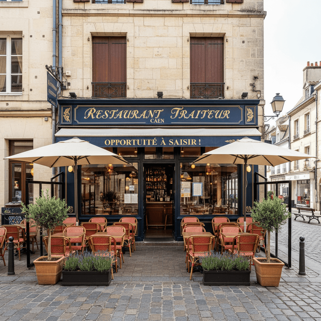 Restaurant 120m² à Caen : terrasse - cuisine équipée - Image 1