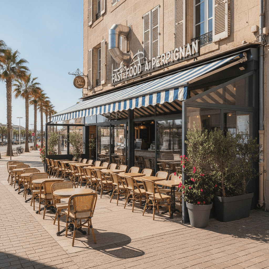 Fast-food à Perpignan : terrasse - extraction - Image 1