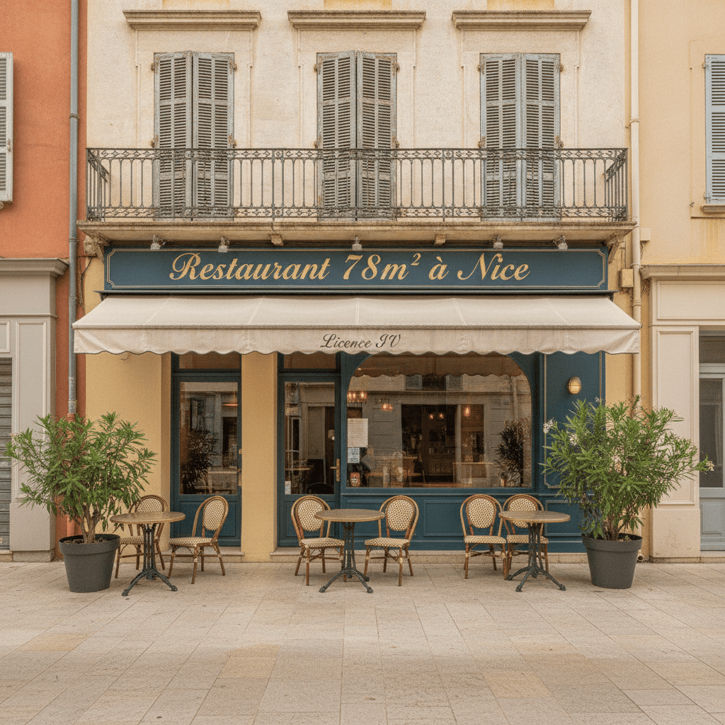 Restaurant 78m² à Nice : terrasse - licence IV