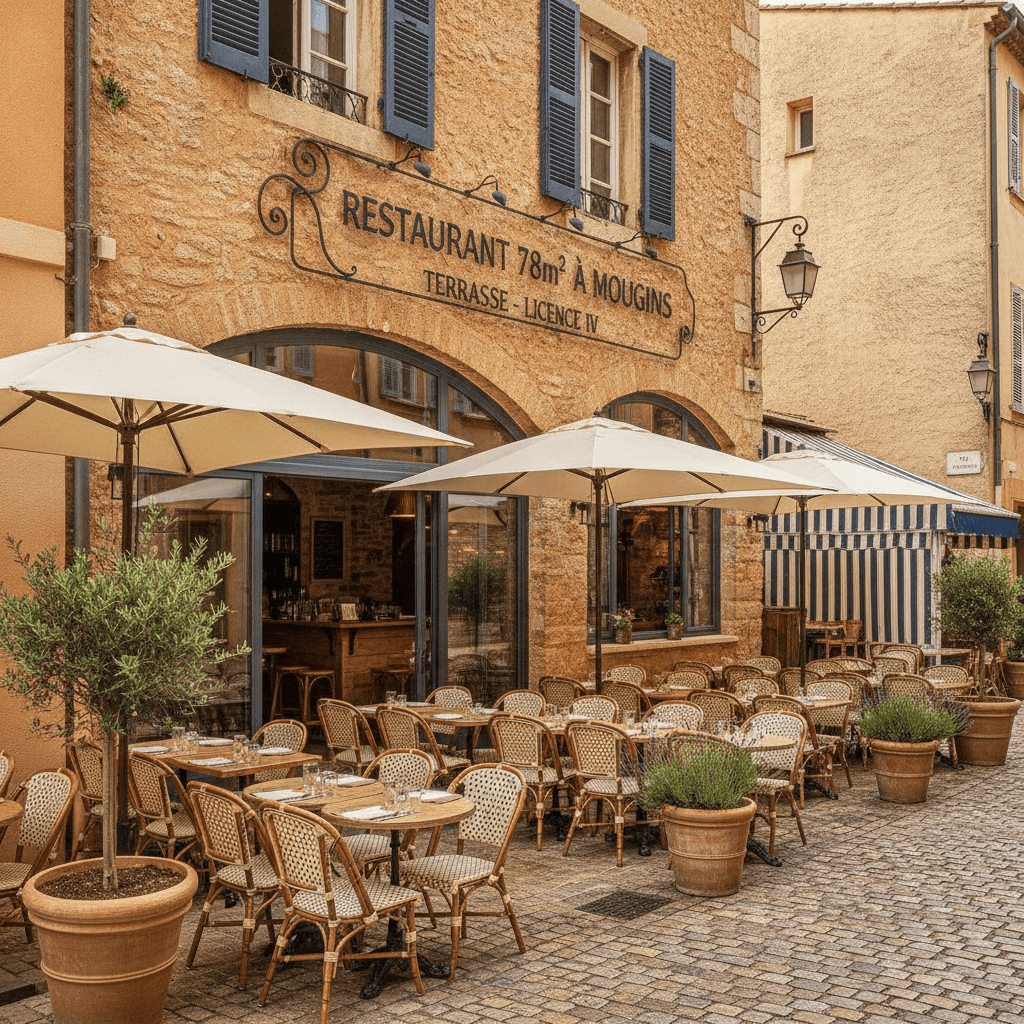 Restaurant 78m² à Mougins : terrasse - licence IV - Image 1