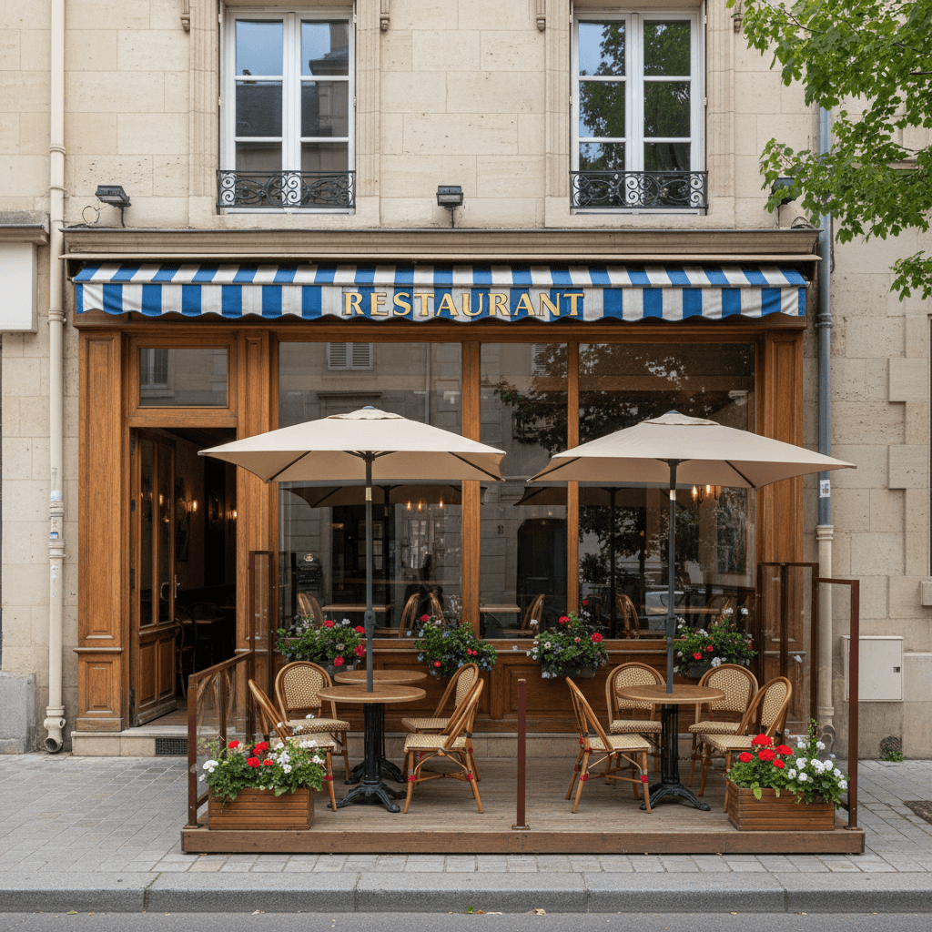 Restaurant 25 couverts à Suresnes : terrasse - extraction - Image 1