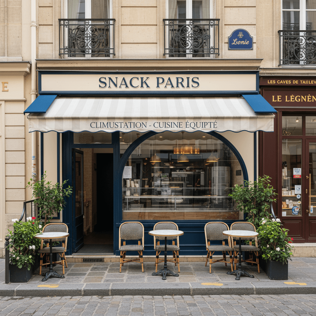 Snack 30 couverts à Paris : climatisation - cuisine équipée