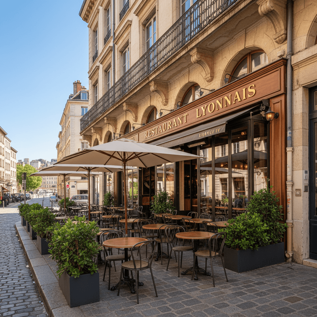 Restaurant 80m² à Lyon : terrasse - licence IV
