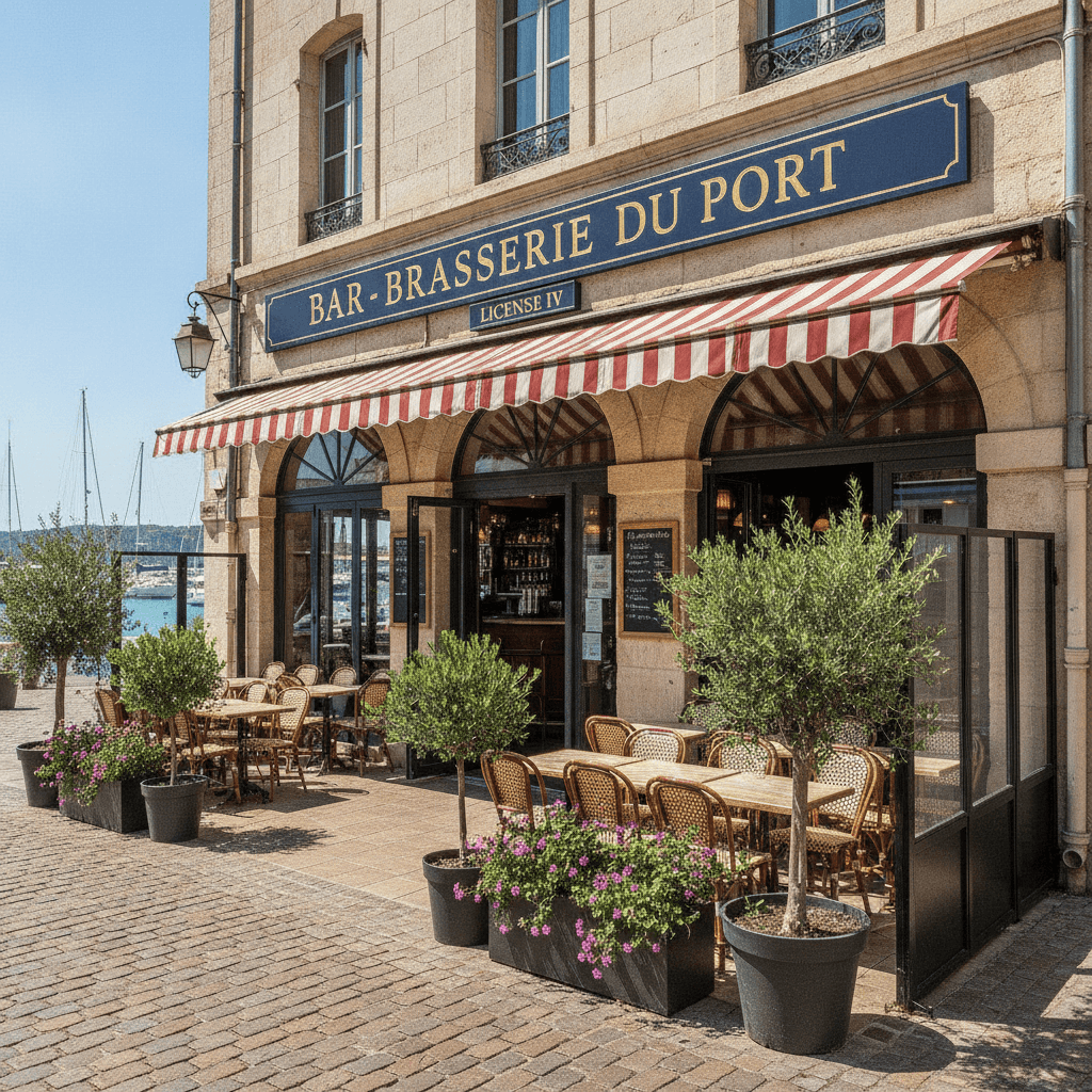 Bar-brasserie 150m² à Toulon : terrasse - licence IV