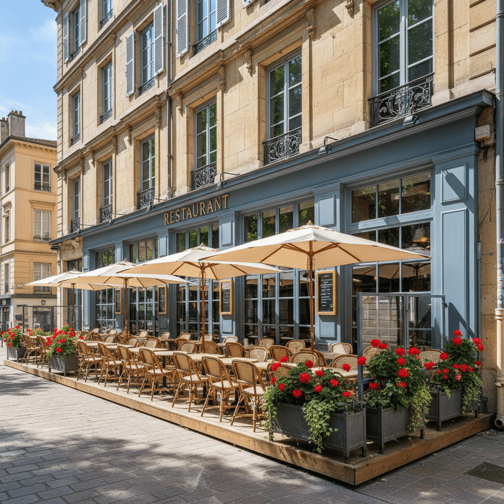 Restaurant 120m² à Lyon : terrasse - extraction - Image 1