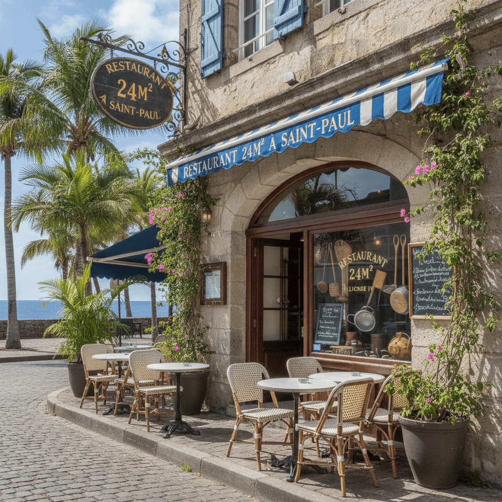 Restaurant 24m² à Saint-Paul : terrasse - licence IV