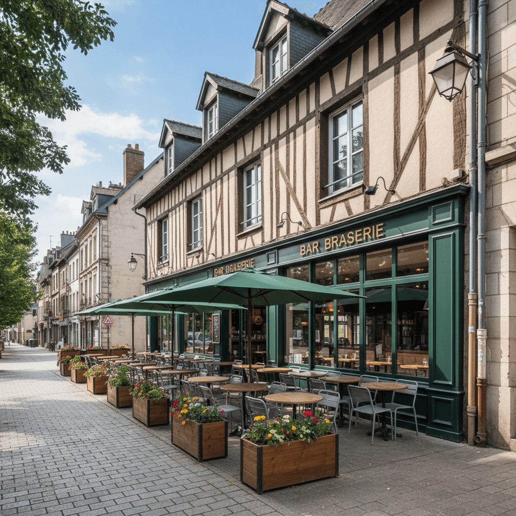 Bar-brasserie 120m² à Rouen : terrasse - licence IV