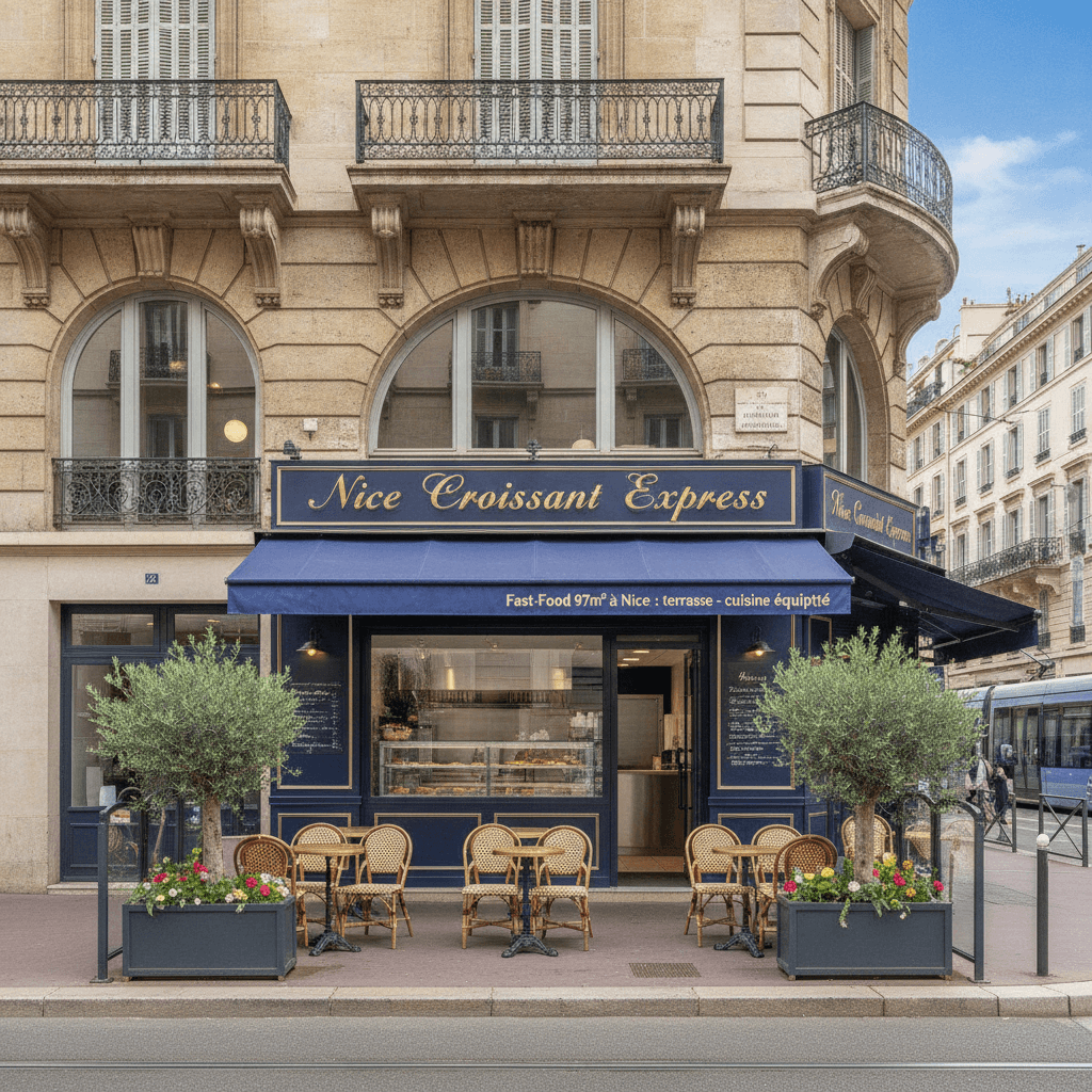 Fast-food 97m² à Nice : terrasse - cuisine équipée