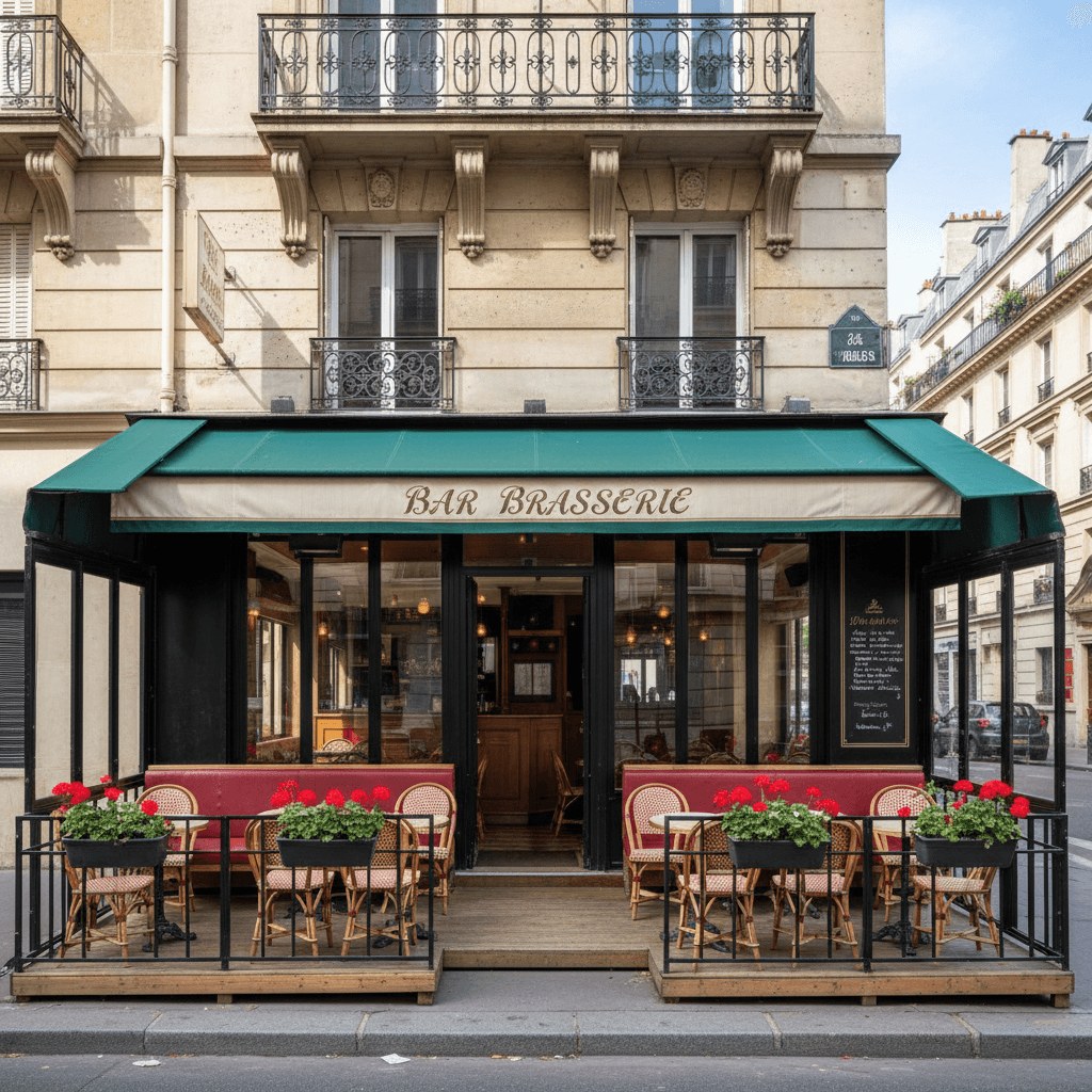 Bar-brasserie 45 couverts à Paris : terrasse - licence IV