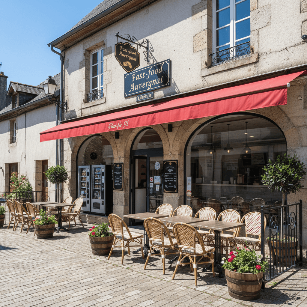 Fast-food 55m² à Saint-Sauves-D'Auvergne : terrasse - licence IV - Image 1