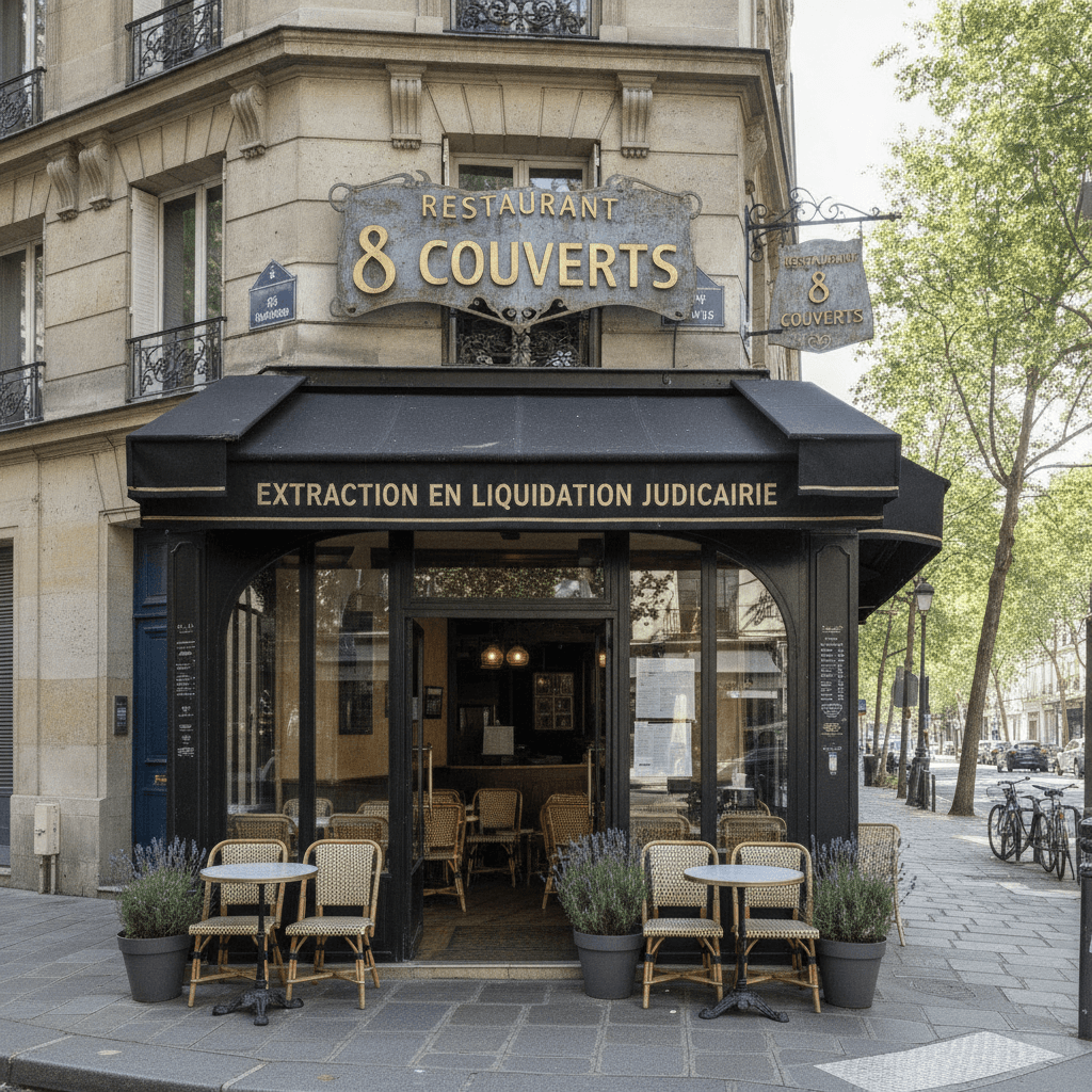 Restaurant 8 couverts à Paris : extraction en liquidation judiciaire
