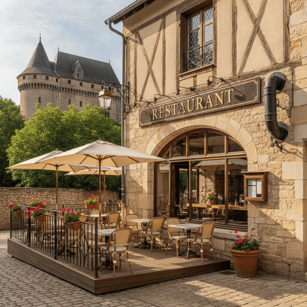 Restaurant à Périgueux : terrasse - extraction - Image 1