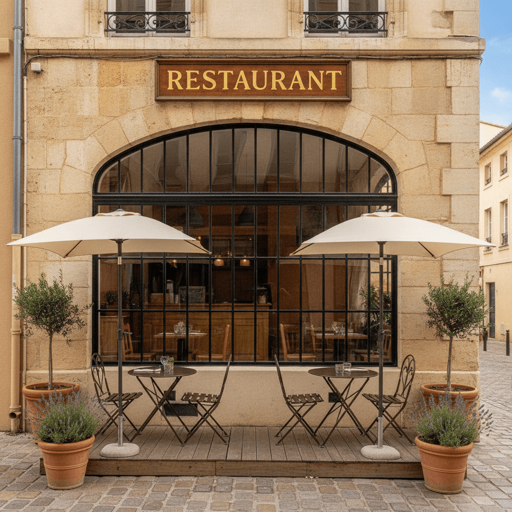 Restaurant 60m² à Toulon : terrasse - extraction