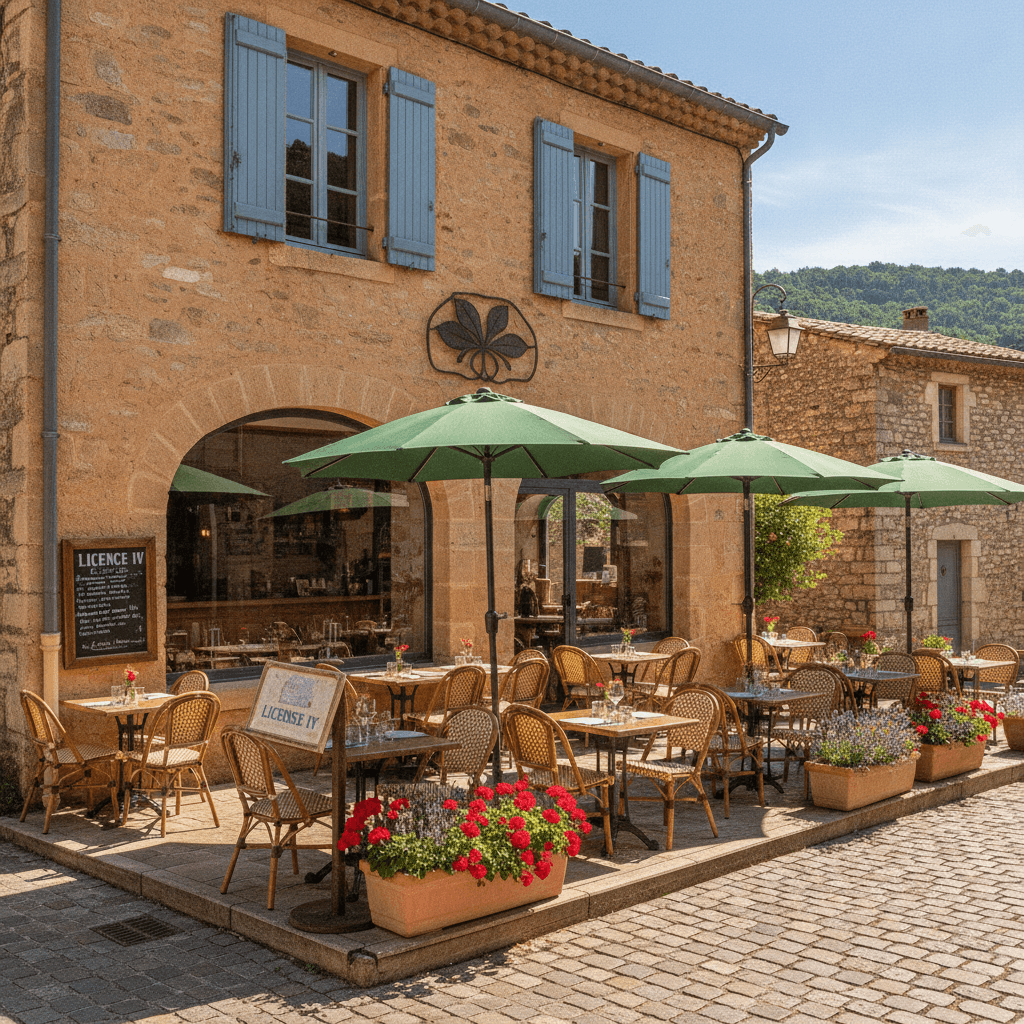 Restaurant à Collobrières : terrasse - licence IV - Image 1