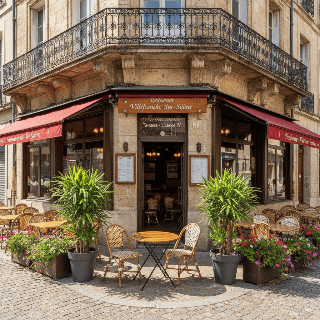 Restaurant à Villefranche-Sur-Saône : terrasse - licence IV - Image 1
