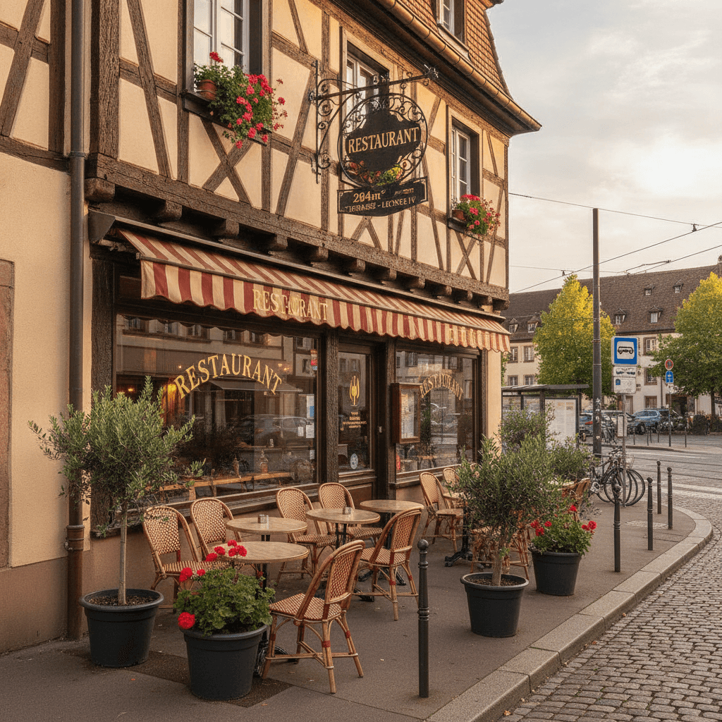 Restaurant 284m² à Strasbourg : terrasse - licence IV