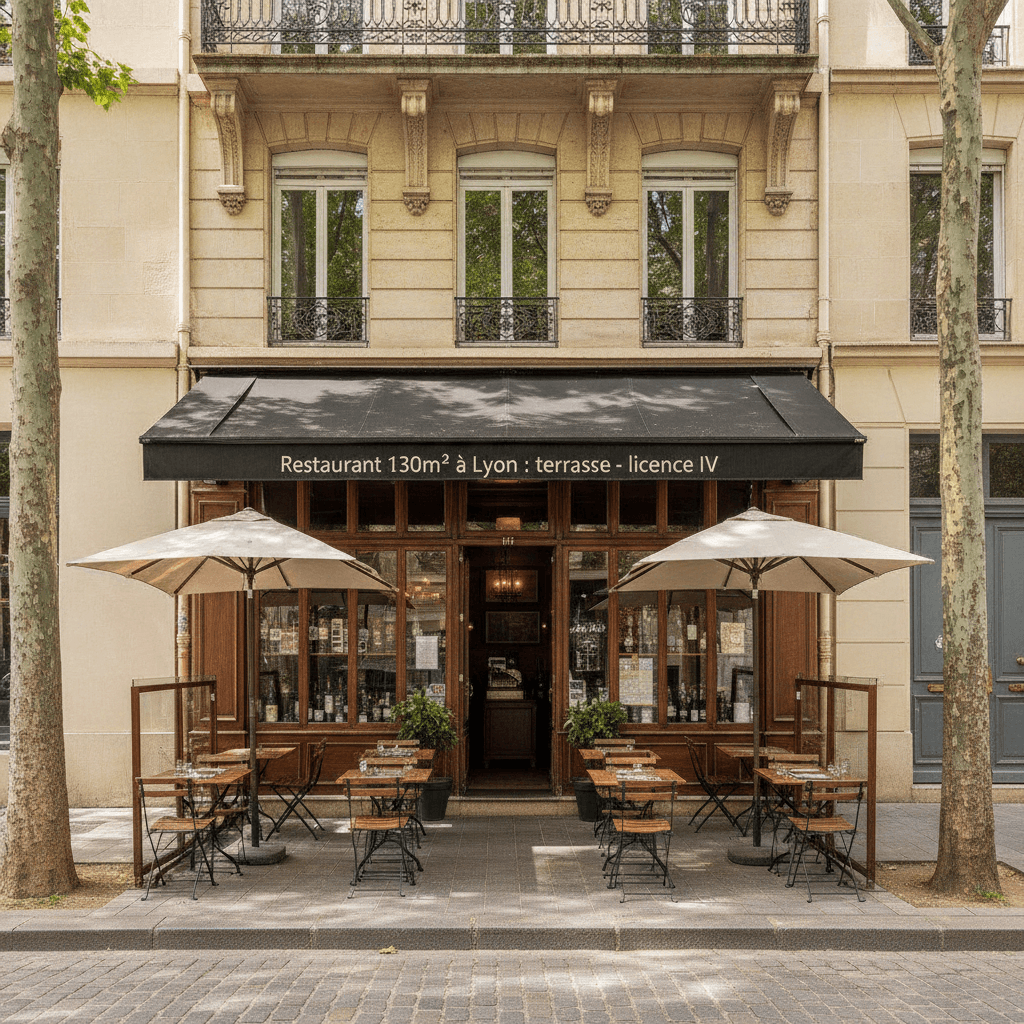 Restaurant 130m² à Lyon : terrasse - licence IV
