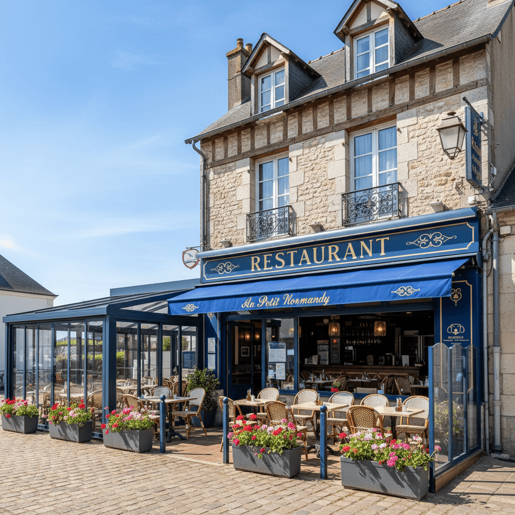 Restaurant à Merville-Franceville-Plage : terrasse - extraction - Image 1
