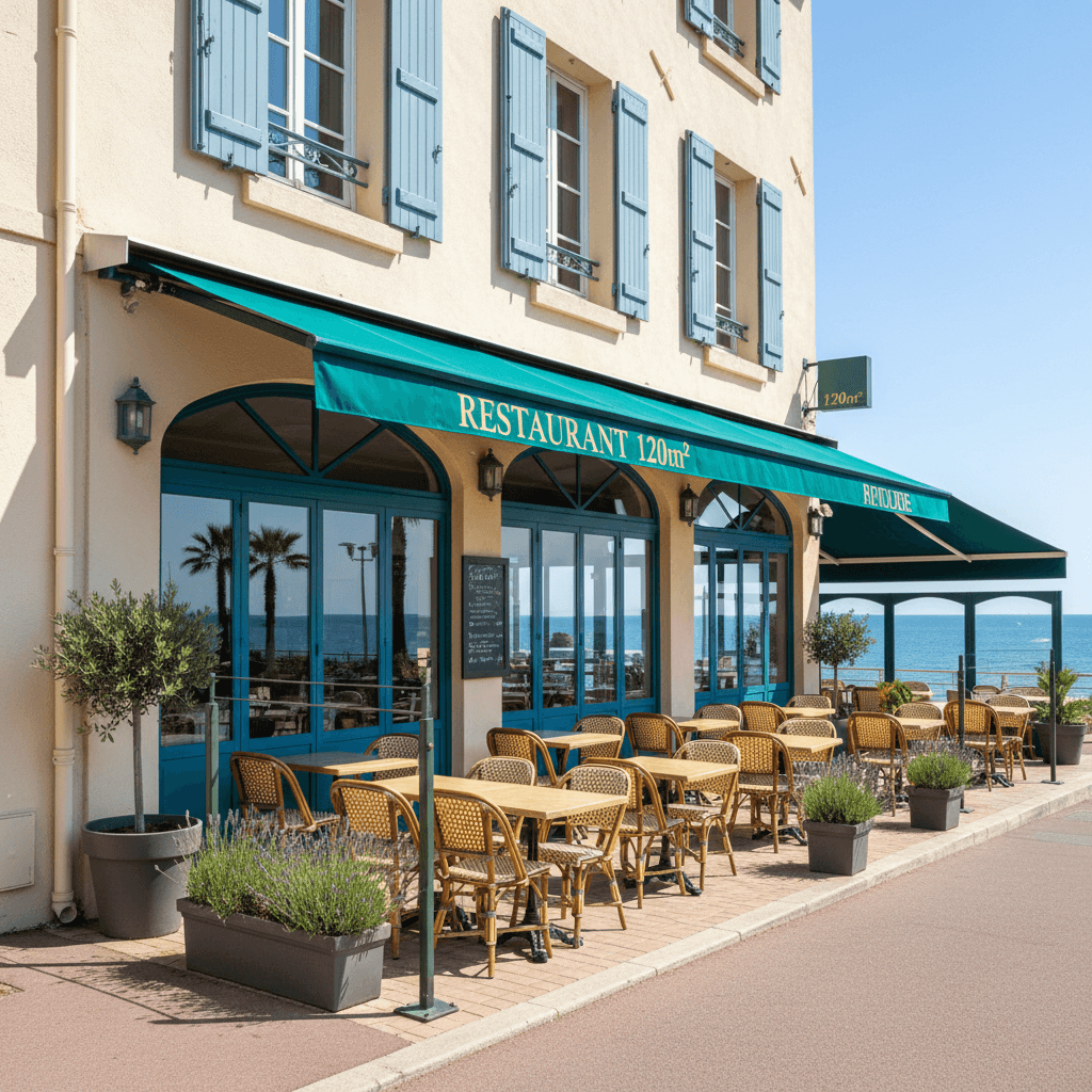 Restaurant 120m² à Six-Fours-Les-Plages : terrasse - extraction - Image 1