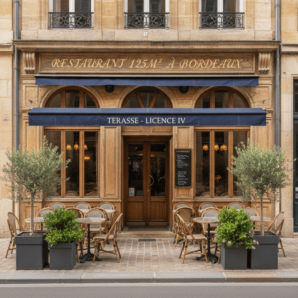 Restaurant 125m² à Bordeaux : terrasse - licence IV