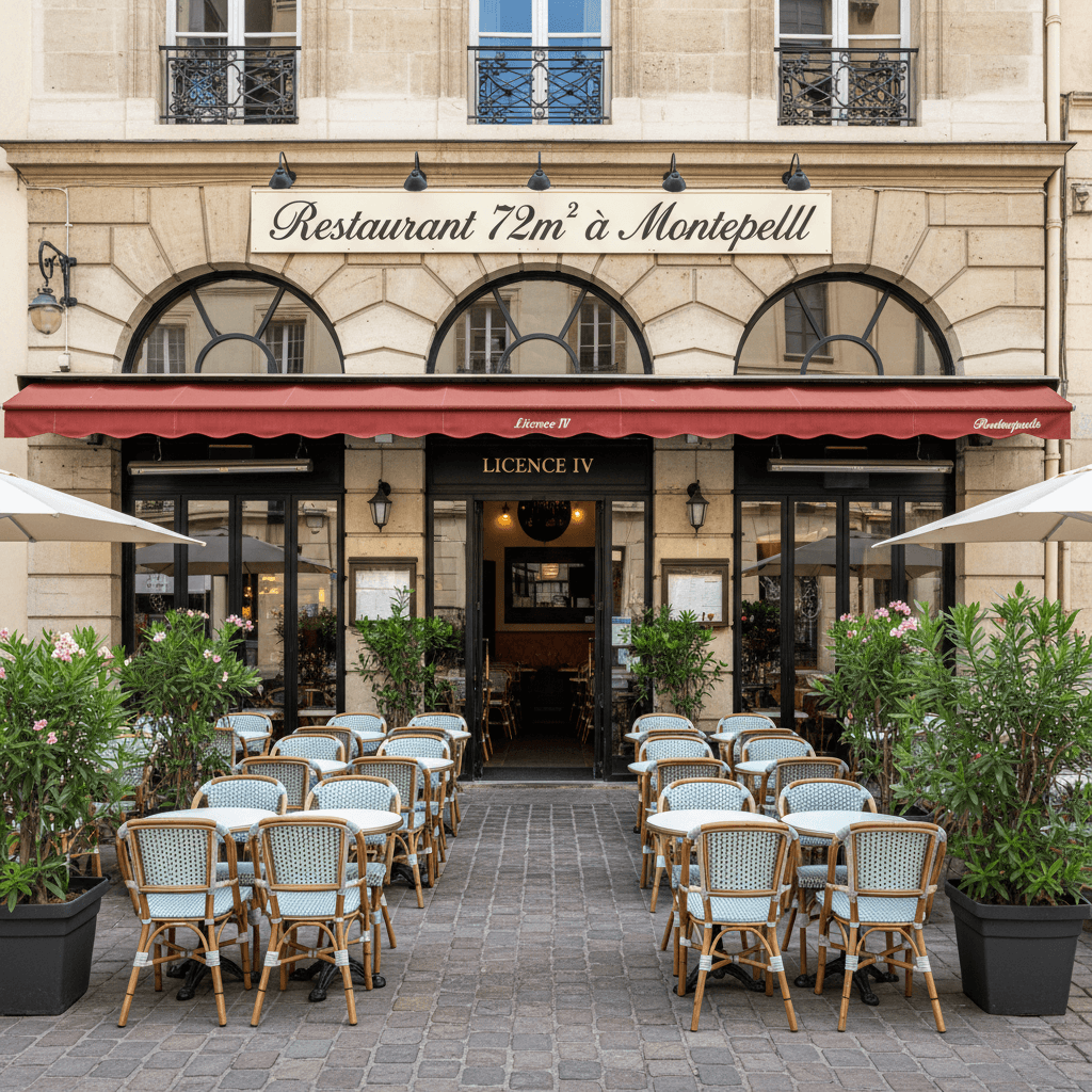 Restaurant 72m² à Montpellier : terrasse - licence IV
