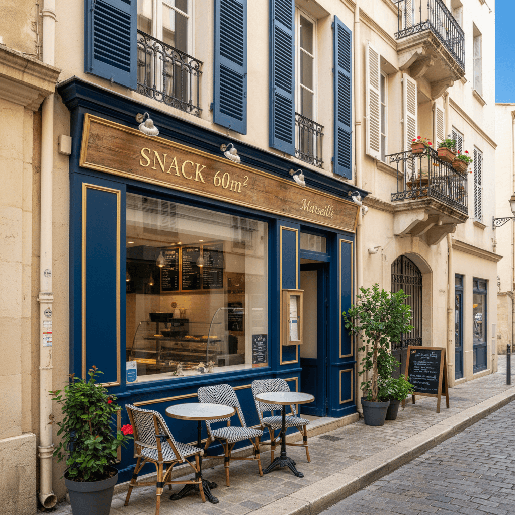 Snack 60m² à Marseille : extraction - cuisine équipée