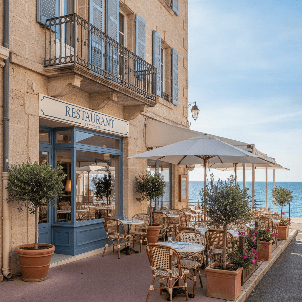 Restaurant 83m² à Le Lavandou : terrasse - extraction - Image 1