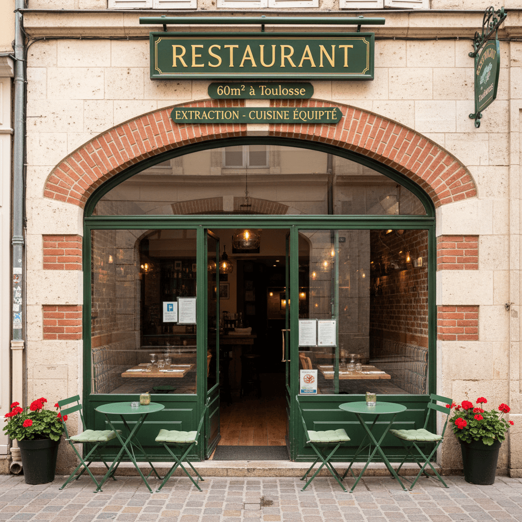 Restaurant 60m² à Toulouse : extraction - cuisine équipée